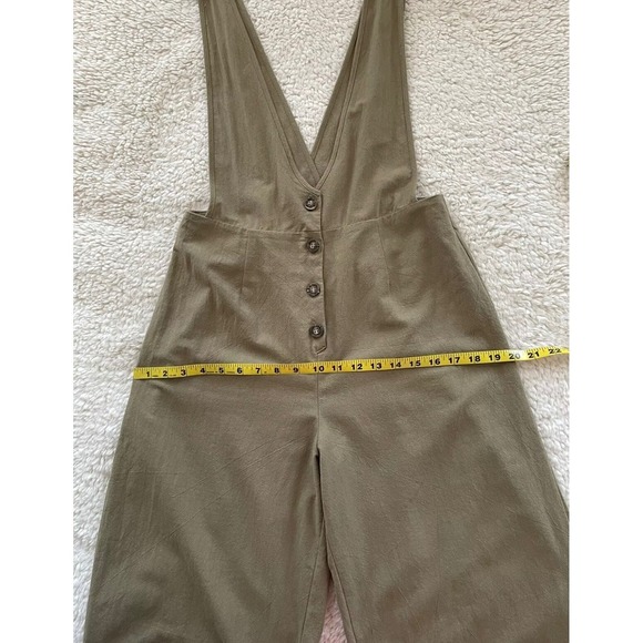 Sienna Sky Olive Green Jumpsuit Button Front Wide Leg V Neck Casual Romper *Flaw - Picture 5 of 15